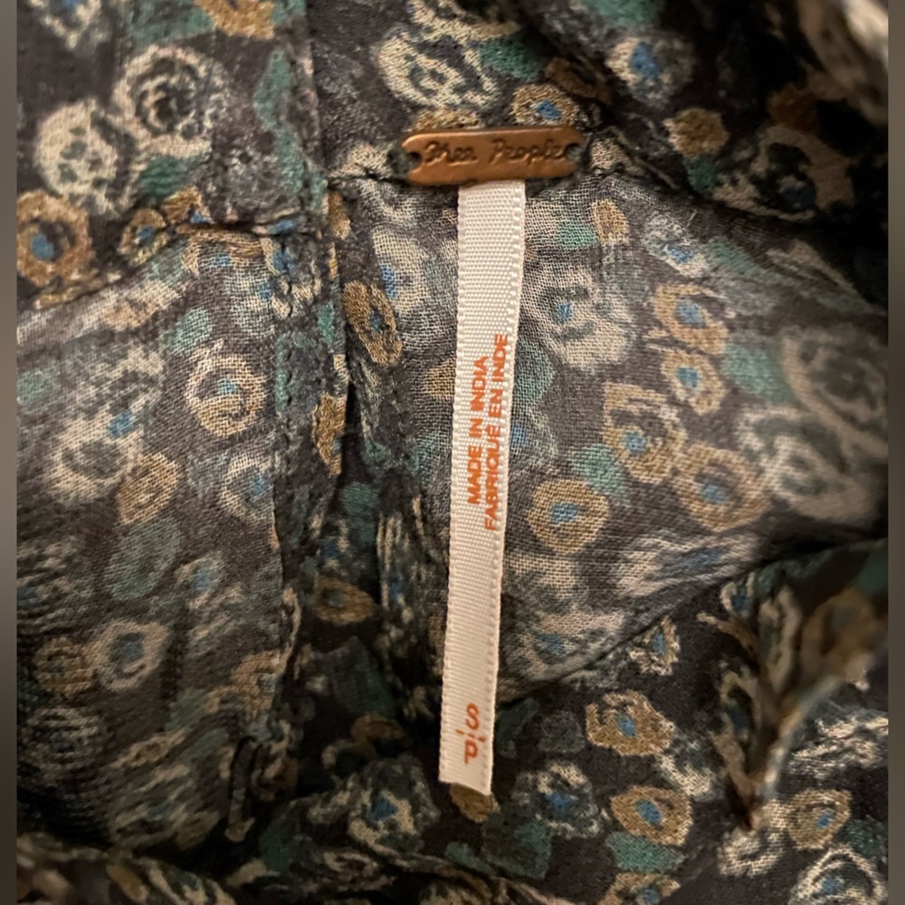 Free People blue floral printed tunic mini dress - Picture 4 of 6